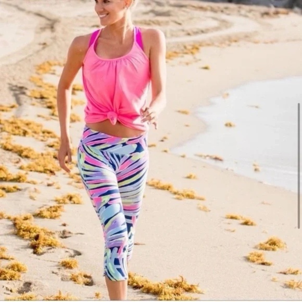 Lilly Pulitzer Weekender Cropped Legging, Indigo Sea Dreamin size M